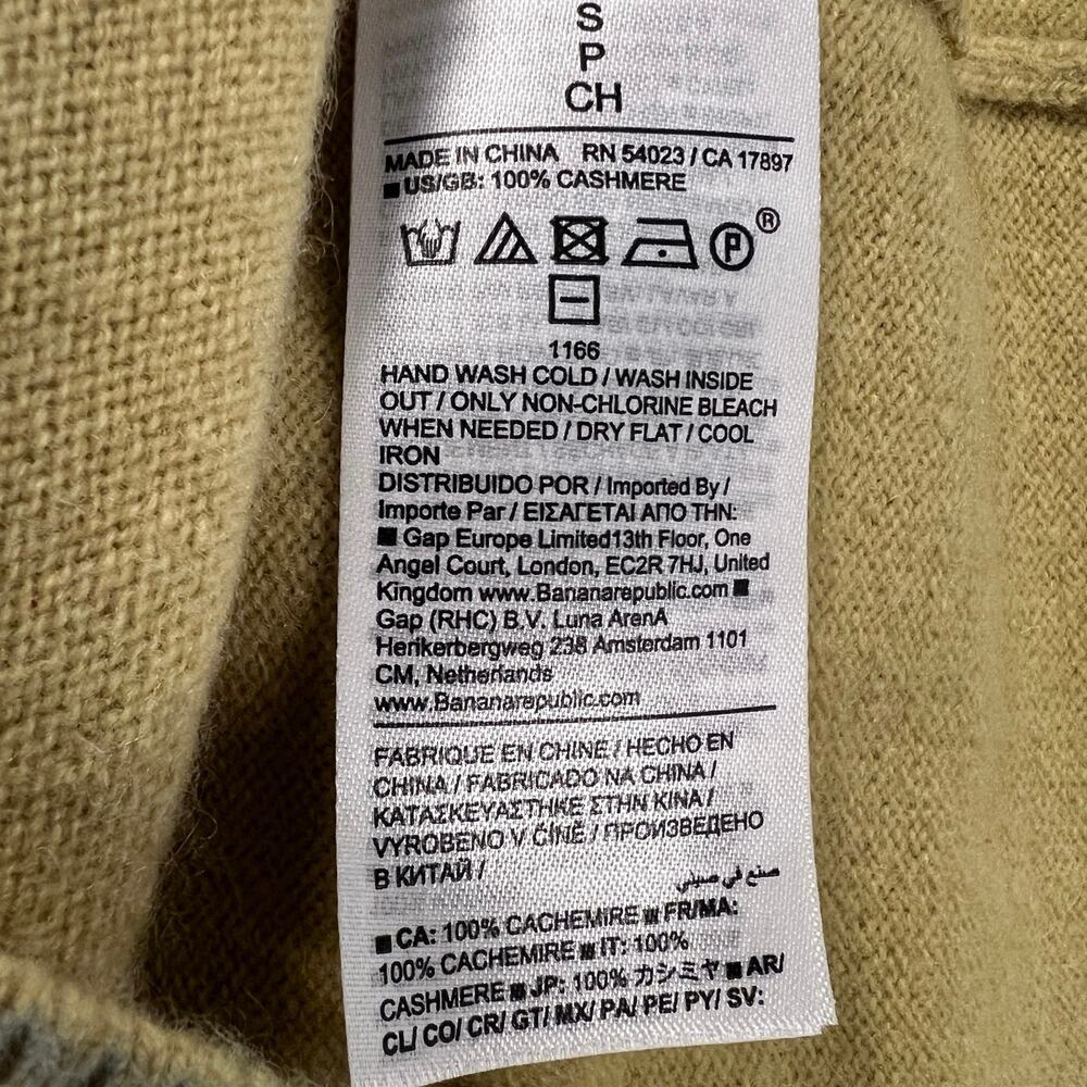 Banana Republic 100% Cashmere Crew-Neck Sweater Corn Silk Yellow Size S - Picture 7 of 10